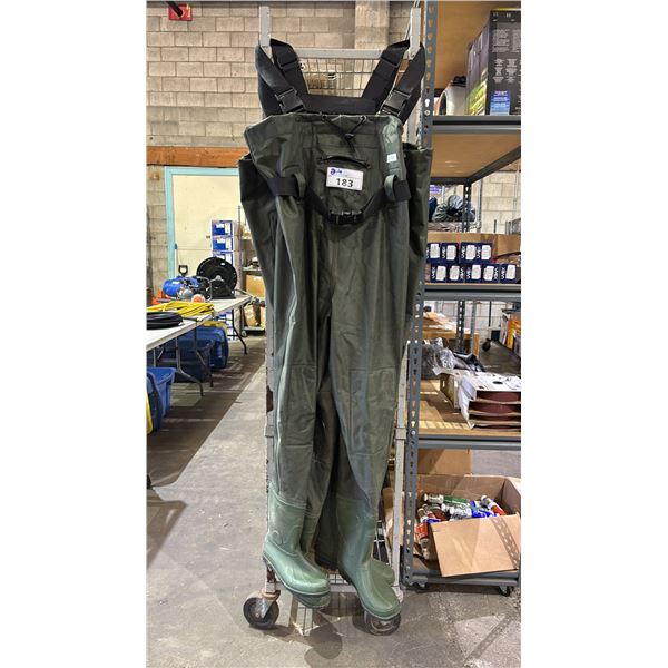 (2) PAIRS OF NYLON/PVC CHEST WADERS SIZE 10