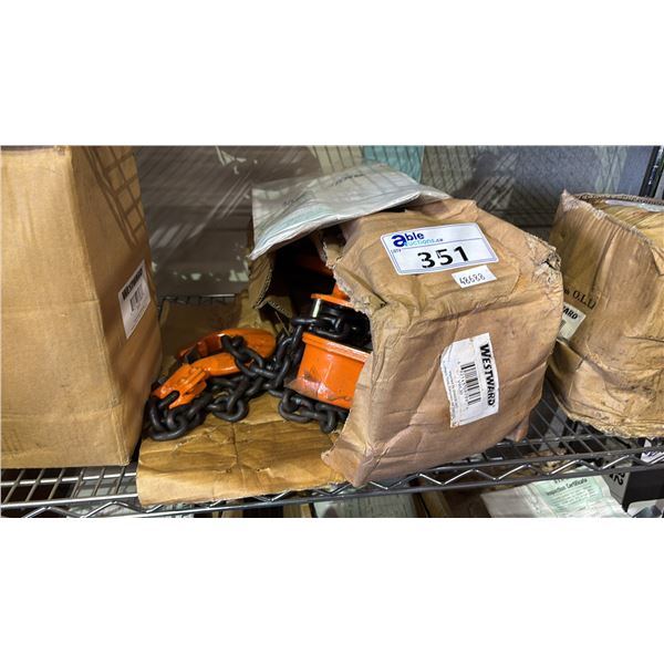 *NEW* WESTWARD 3 TON CHAIN HOIST