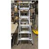 Image 2 : FEATHERLITE ADJUSTABLE FOLDING ALUMINUM STEP/EXTENSION LADDER (SOME RUNG DAMAGE)