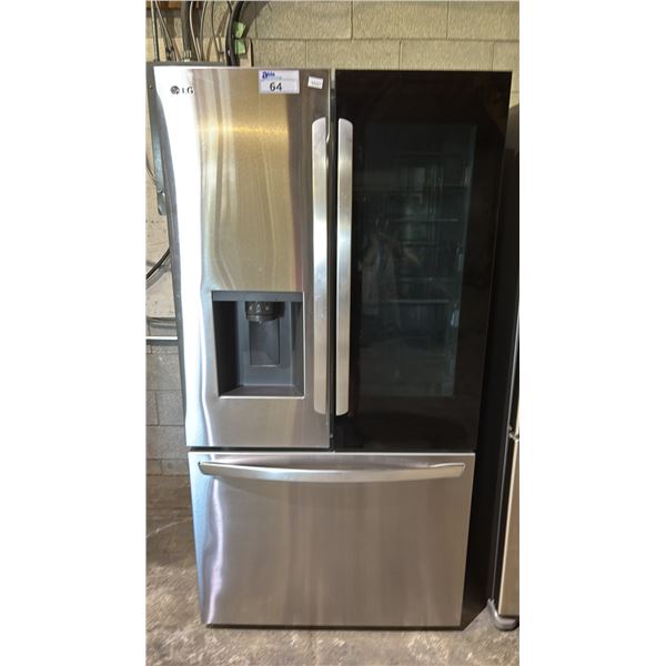 LG STAINLESS STEEL FRENCH DOOR FRIDGE WITH ROLLOUT FREEZER, WATER/ICE DISPENSER & VIEWPORT 36"W