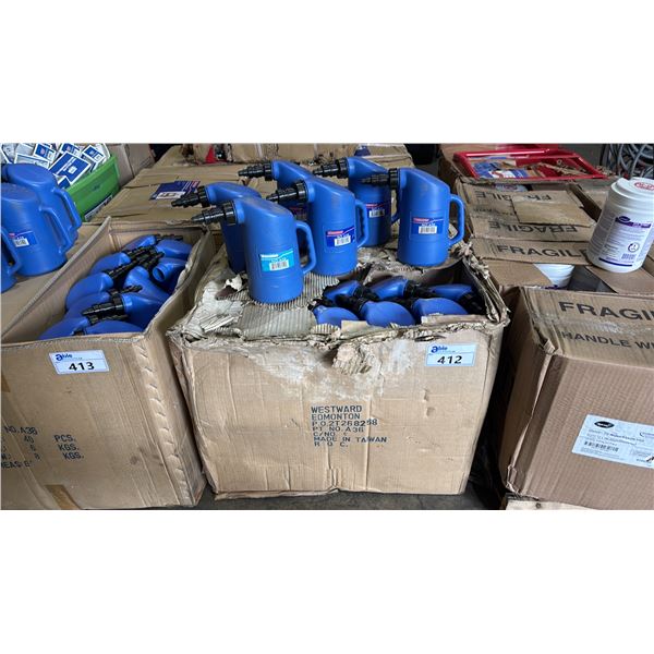 BOX OF WESTWARD 2-QUART BATTERY FILTER JUGS
