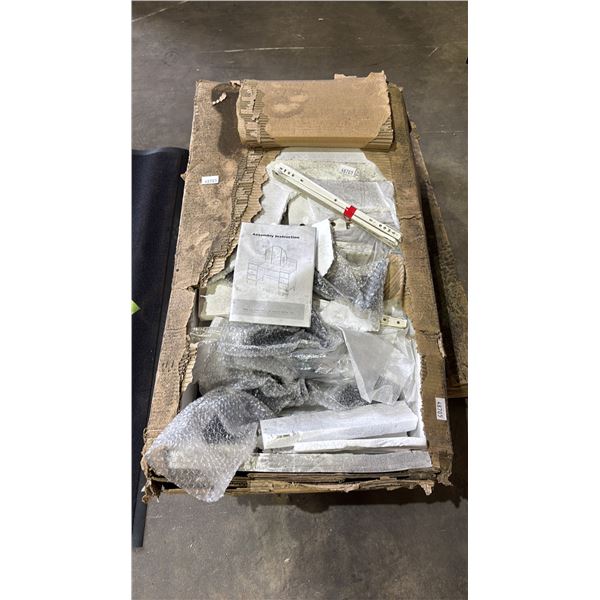 BOX OF MAKEUP VANITY DESK ( MAYBE MISSING PIECES OR PARTS)