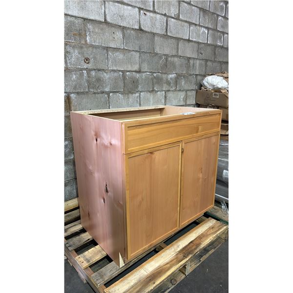 SLIM SHAKER-STYLE SINK BASE WOODEN CABINET 2FT 1" X 2FT 9" X 2FT 11"