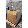 Image 3 : SLIM SHAKER-STYLE SINK BASE WOODEN CABINET 2FT 1" X 2FT 9" X 2FT 11"