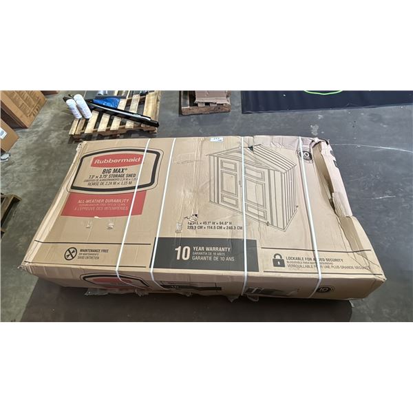 *NEW IN BOX* RUBBERMAID BIG MAX 7.3' X 3.75'  ALL WEATHER STORAGE SHED