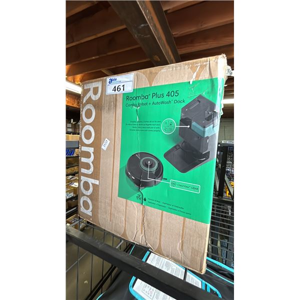 ROOMBA PLUS 405 COMBO ROBOT + AUTOWASH DOCK VACUUM