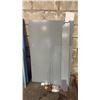 Image 4 : ASSORTED ITEMS INCLUDING; PUSH CART (NO WHEELS), FRIDGE/FREEZER DOORS & ELECTRICAL PANEL DOOR