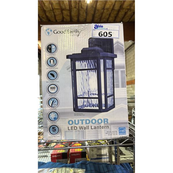 GOODEARTH LIGHTING OUTDOOR LED WALL LANTERN *WORKING CONDITION UNKNOWN/MAY BE MISSING PARTS & OR