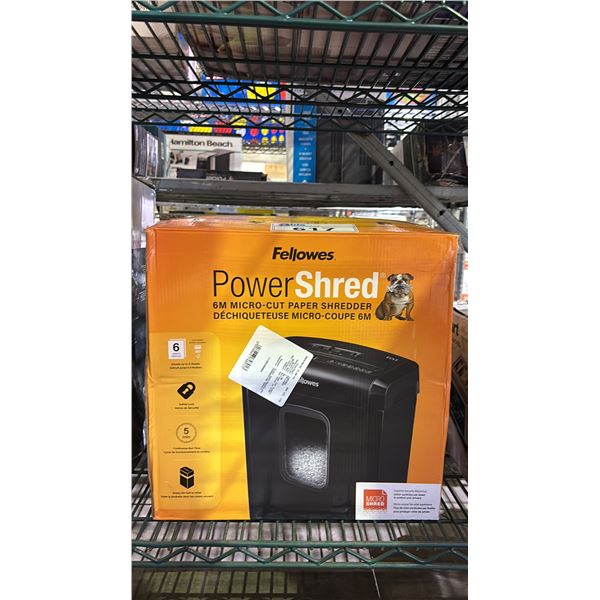 FELLOWES POWER SHRED 6M MICRO-CUT PAPER SHREDDER *WORKING CONDITION UNKNOWN/MAY BE MISSING PARTS &