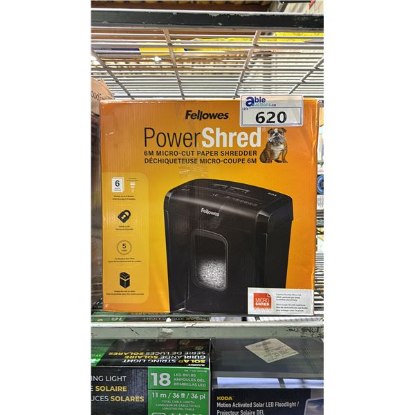 FELLOWES POWER SHRED 6M MICRO-CUT PAPER SHREDDER *WORKING CONDITION UNKNOWN/MAY BE MISSING PARTS &