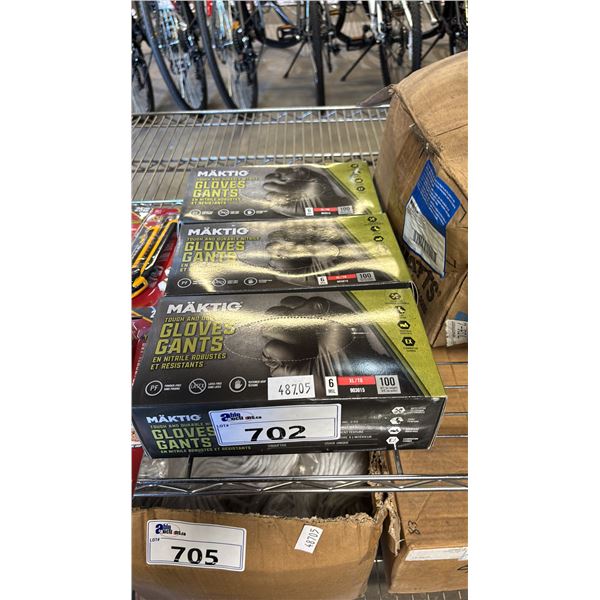 *NEW* (3) BOXES OF MAKTIO TOUGH AND DURABLE NITRILE GLOVES SIZE XL