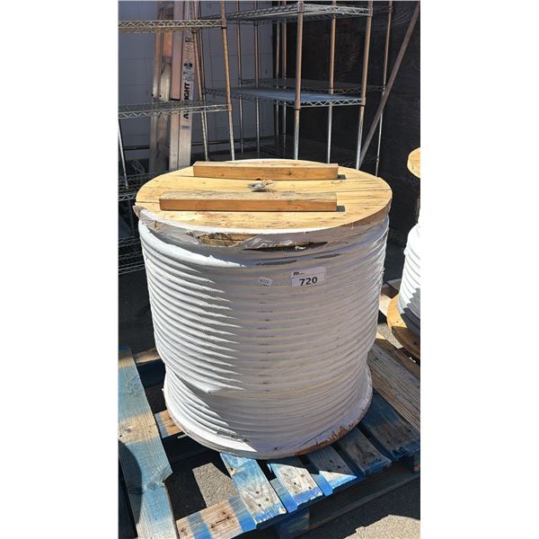 SPOOL OF WHITE PVC FLEXIBLE CONDUIT PIPE