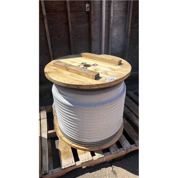 SPOOL OF WHITE PVC FLEXIBLE CONDUIT PIPE