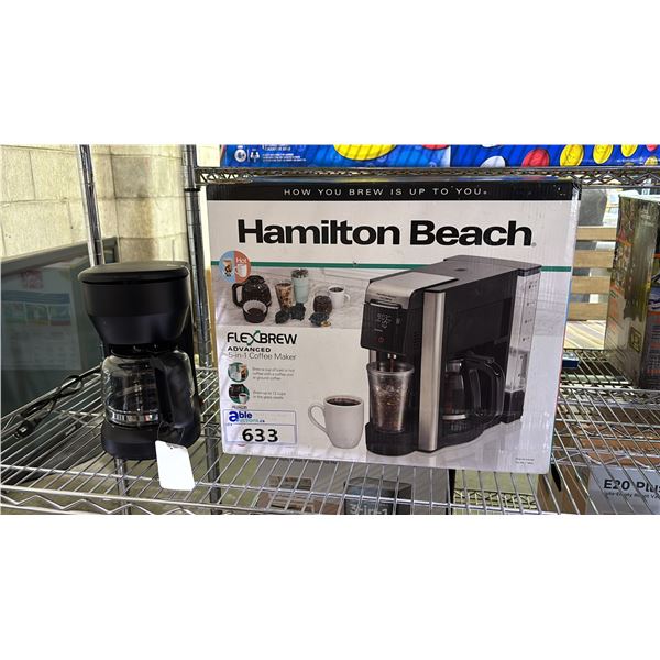 HAMILTON BEACH FLEX BREW COFFEE MAKER & SMALL 5 CUP COFFEE MAKER *WORKING CONDITION UNKNOWN/MAY BE