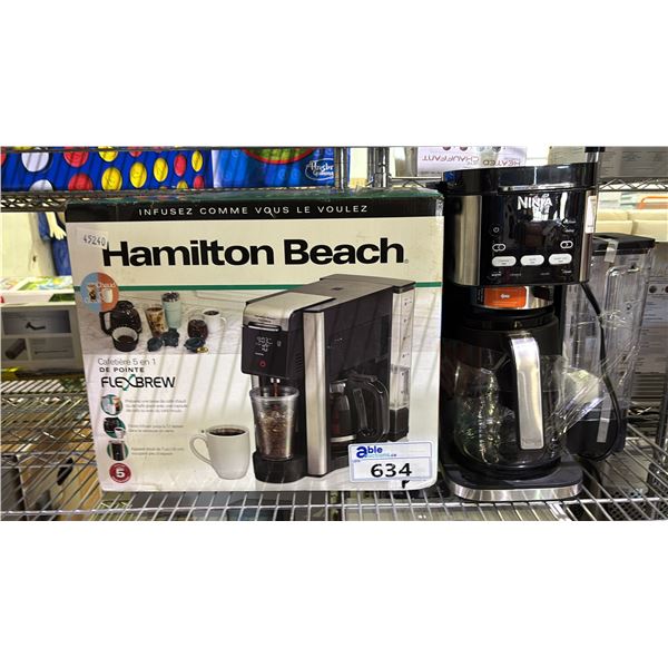 HAMILTON BEACH FLEX BREW COFFEE MAKER & NINJA DUAL BREW COFFEE MAKER *WORKING CONDITION UNKNOWN/MAY