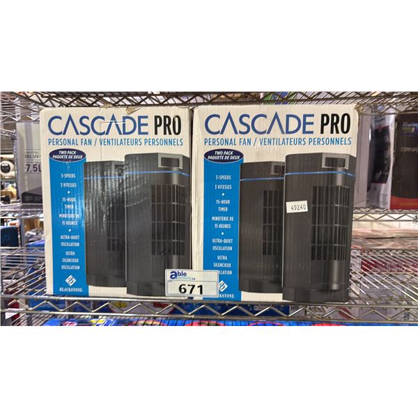 (2) CASCADE PRO PERSONAL FAN TWIN PACKS  *WORKING CONDITION UNKNOWN/MAY BE MISSING PARTS & OR