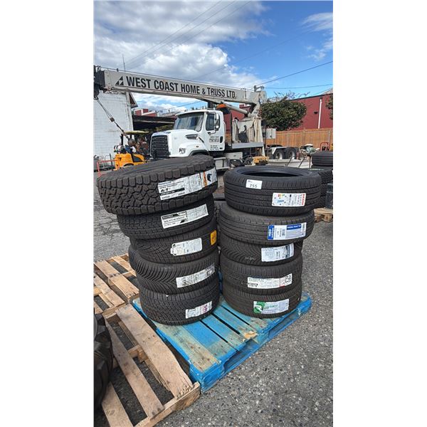 *NEW* (10) ASSORTED TIRES INCLUDING; TOYO TIRTES, FIRESTONE, CARLISLE, KUMHO & MORE