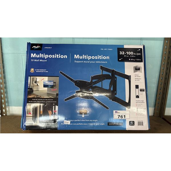 AVF MULTIPOSITION TV WALL MOUNT *WORKING CONDITION UNKNOWN/MAY BE MISSING PARTS & OR PIECES*