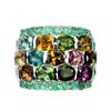 Image 1 : Natural Colombian Emerald & Tourmaline Ring