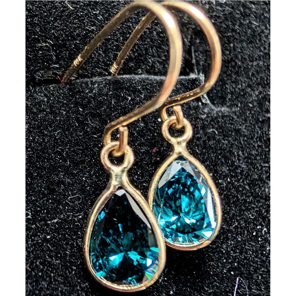 10K(0.47G), BLUE LAB DIAMOND (1.2CT)EARRING, SUGGESTED RETAIL VALUE $2000