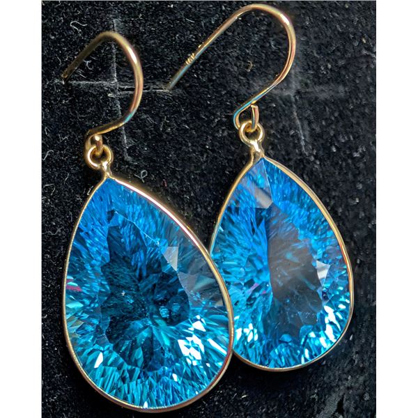 10K(3.63G), BLUE TOPAZ (16CT)EARRING, SUGGESTED RETAIL VALUE $2000