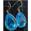 Image 1 : 10K(3.63G), BLUE TOPAZ (16CT)EARRING, SUGGESTED RETAIL VALUE $2000