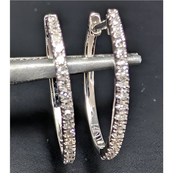14K(1.33G), NATURAL DIAMOND (0.15CT) EARRING, APPRAISED INSURANCE VALUE $1440