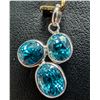Image 1 : 10K(1.11G), BLUE ZIRCON (4.3CT) PENDANT, APPRAISED INSURANCE VALUE $1000