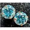 Image 1 : 14KBLUE LAB DIAMOND (0.42CT)EARRING, SUGGESTED RETAIL VALUE $800