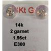 Image 3 : 14K(0.58G), GARNET (1.96CT)EARRING, SUGGESTED RETAIL VALUE $600