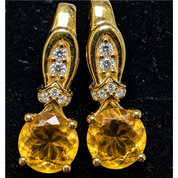 SILVER(4.73G), CITRINE (2CT) EARRING, SUGGESTED RETAIL VALUE $300