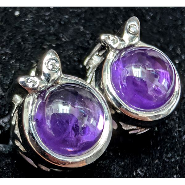 SILVER(4.72G), AMETHYST (APP 2.5CT) EARRING