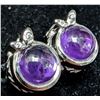 Image 1 : SILVER(4.72G), AMETHYST (APP 2.5CT) EARRING