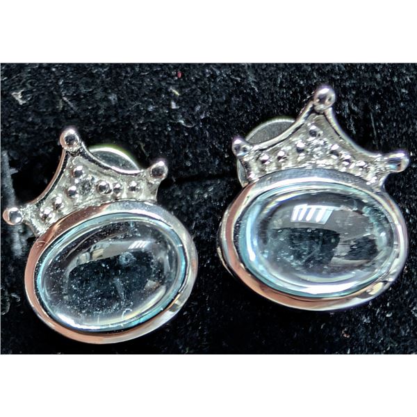 SILVER(3.38G), BLUE TOPAZ (APP2.5CT)EARRING