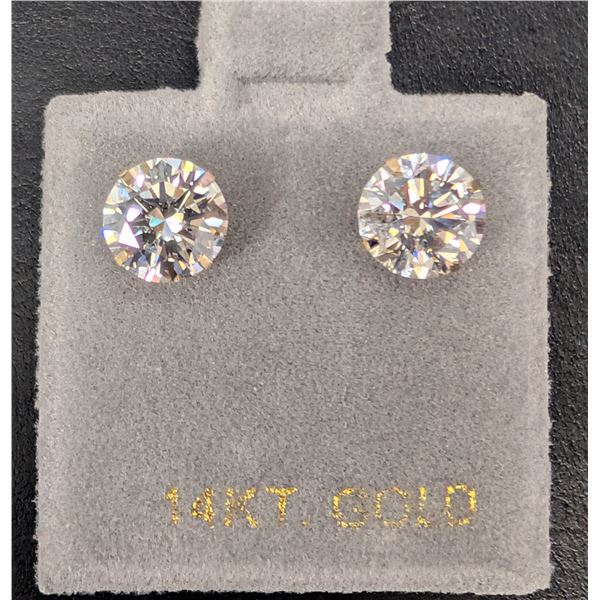 14K(0.5G), LAB DIAMOND (1.52CT) EARRING, APPRAISED INSURANCE VALUE $1500