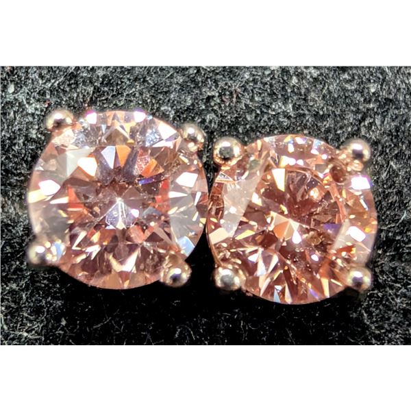 10K(0.5G), COLOR LAB DIAMOND (0.55CT) EARRING, SUGGESTED RETAIL VALUE $1400