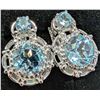 Image 1 : SILVER(5.9G), BLUE TOPAZ (4.2CT) EARRING, SUGGESTED RETAIL VALUE $480
