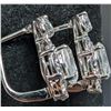 Image 2 : SILVER(5.56G), WHITE TOPAZ (5CT) EARRING, SUGGESTED RETAIL VALUE $440