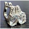 Image 2 : SILVER(3.5G), WHITE TOPAZ (3CT) EARRING, SUGGESTED RETAIL VALUE $260