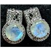 Image 1 : SILVER(4.62G), MOONSTONE (3CT) EARRING, SUGGESTED RETAIL VALUE $320