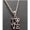 Image 1 : SILVER(2.39G), NATURAL DIAMOND (0.01CT) NECKLACE 15"