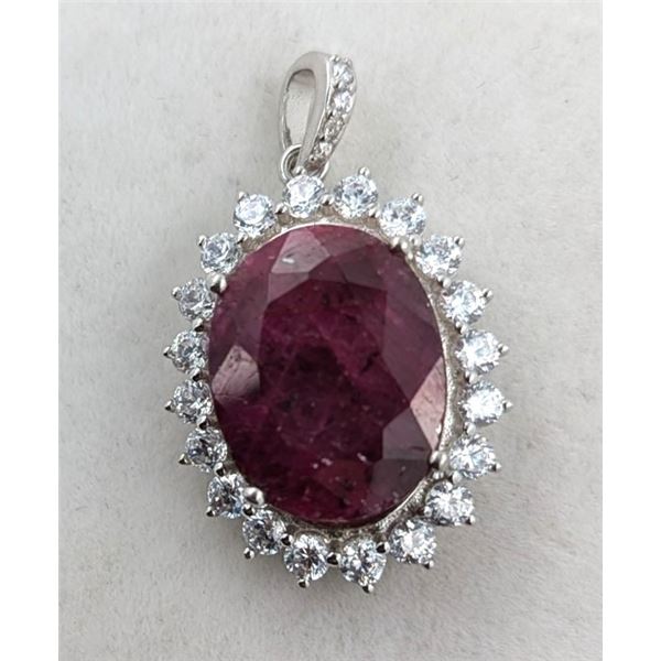 3.5 GRAM CERTIFIED SILVER RUBY GEMSTONE PENDANT ($5,078 APPRAISAL): *APPRAISAL NOT GUARANTEED*