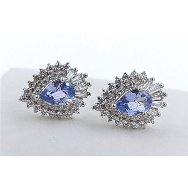3.3 GRAM CERTIFIED SILVER TANZANITE GEMSTONE EARRINGS ($2,246 APPRAISAL): *APPRAISAL NOT GUARANTEED*
