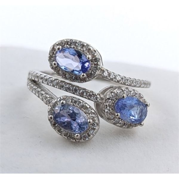 4.4 GRAM CERTIFIED SILVER TANZANITE GEMSTONE RING ($2,598 APPRAISAL): *APPRAISAL NOT GUARANTEED*