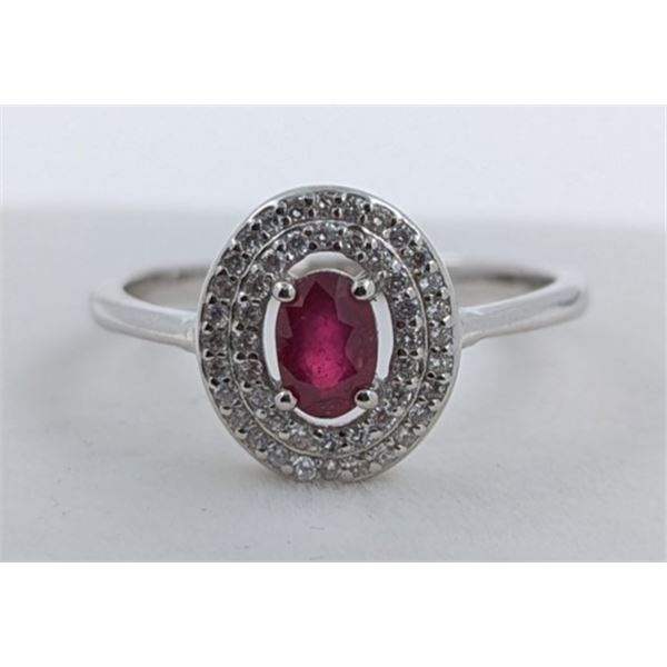 2.6 GRAM CERTIFIED SILVER RUBY GEMSTONE RING ($1,308 APPRAISAL): *APPRAISAL NOT GUARANTEED*