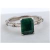 Image 2 : 3.19 GRAM CERTIFIED SILVER EMERALD GEMSTONE RING ($3,208 APPRAISAL): *APPRAISAL NOT GUARANTEED*