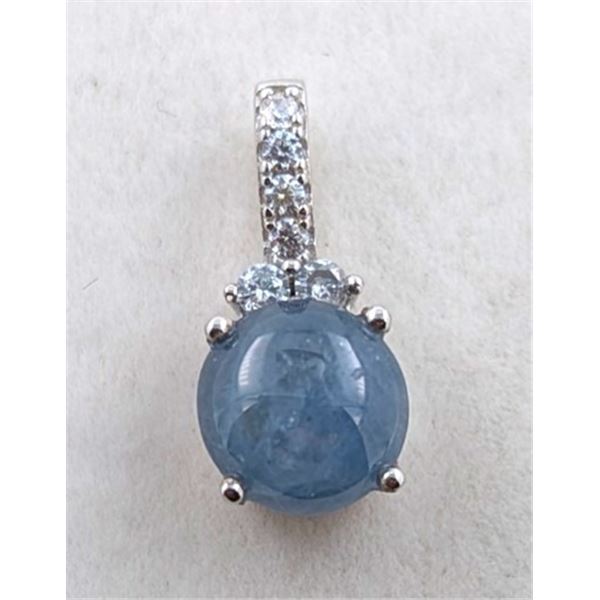 1.43 GRAM CERTIFIED SILVER STAR SAPPHIRE GEMSTONE PENDANT ($3,266 APPRAISAL): *APPRAISAL NOT GUARANT