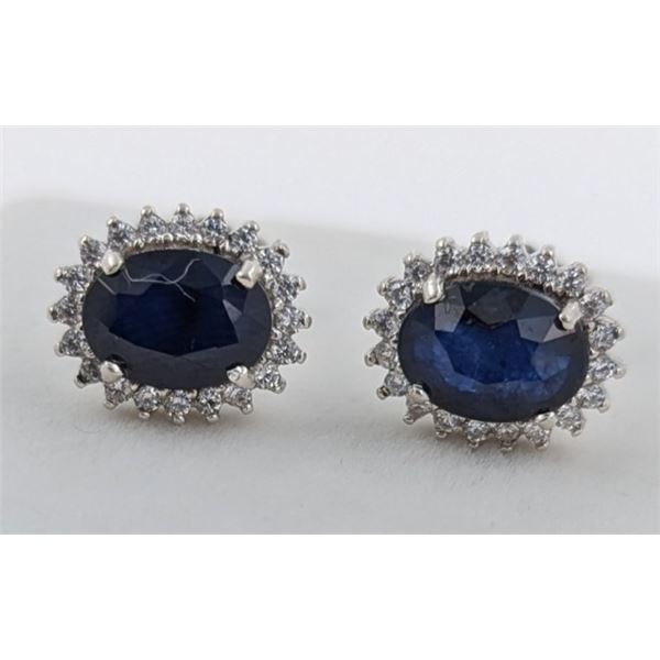 3 GRAM CERTIFIED SILVER SAPPHIRE GEMSTONE EARRINGS ($2,739 APPRAISAL): *APPRAISAL NOT GUARANTEED*