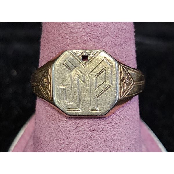 10K GOLD 3.2G "JP" MONOGRAM RING: SIZE 7