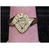 Image 1 : 14KT GOLD PEAR CUT GEMSTONE RING: SIZE 8